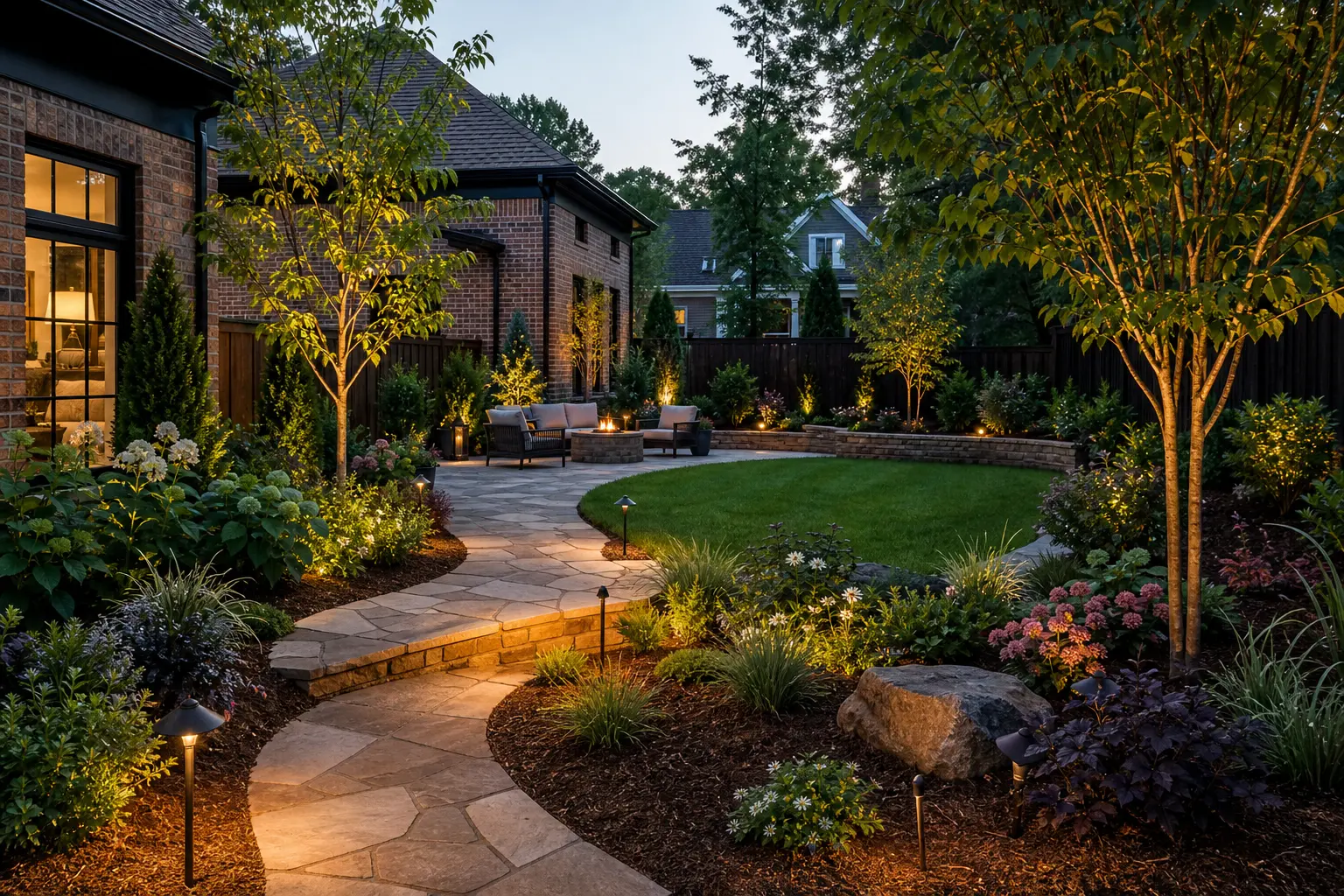 Finished garden and walkway project